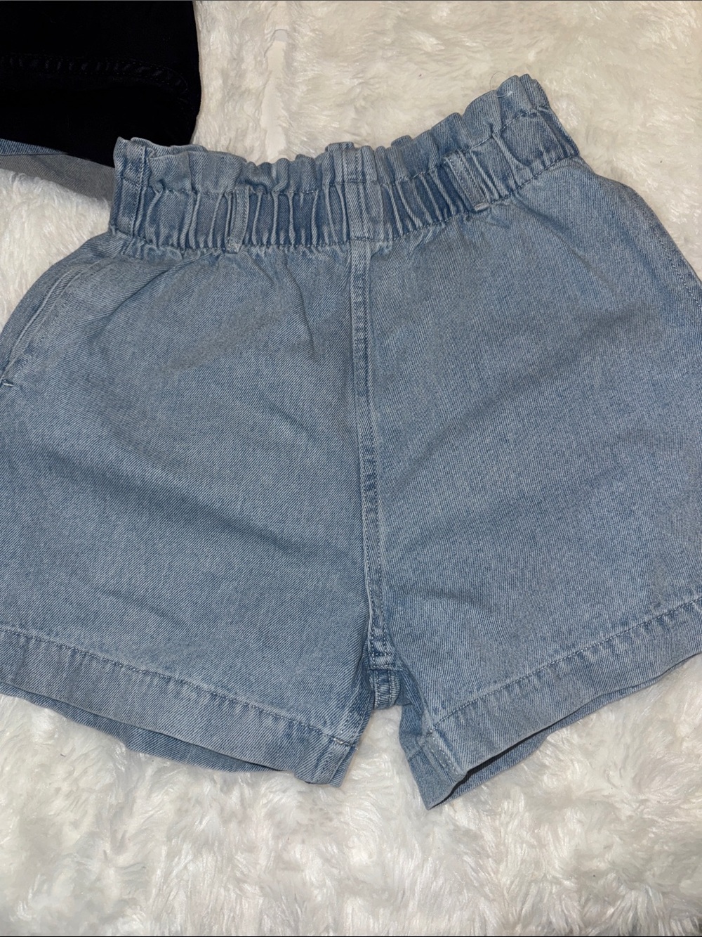 H&M Light Blue Paperbag Waist Denim Shorts